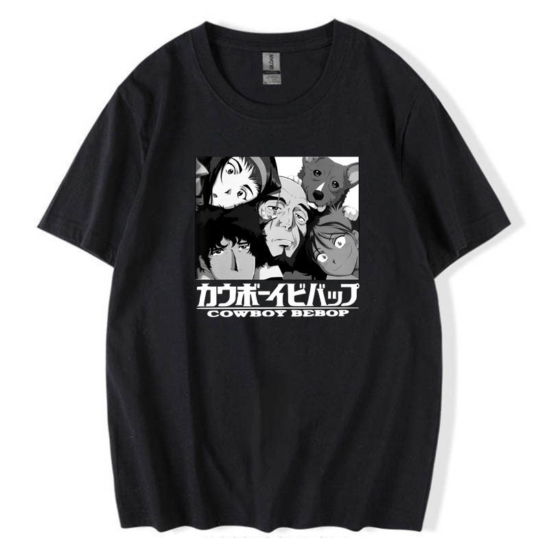 Laitu Custom Star Cowboy T-shirt Men's Short-sleeved Trendy Bounty Hunter Japanese Anime Cowboy Bebop Clothes