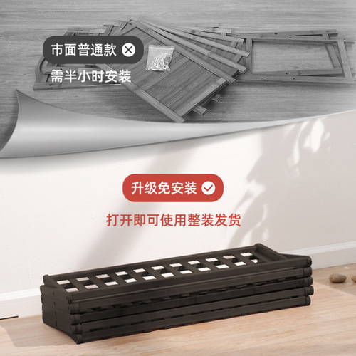 Household multi-layer large-capacity shoe rack storage folding simple shoe rack thickening and installation-free bamboo storage rack