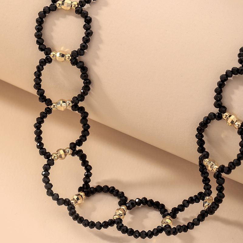 Wholesale Jewelry Simple Black Circle Beads Clavicle Chain Necklace Nihaojewelry display picture 7