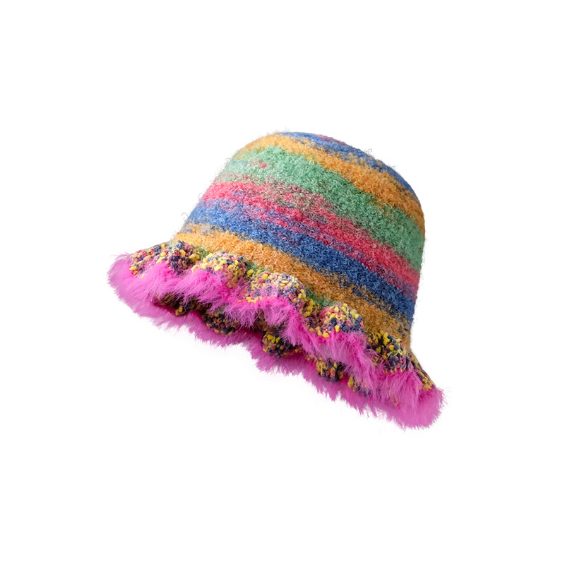 Cappello da pescatore nuovo per autunno e inverno, carino, colore misto, in maglia di lana calda e intrecciata_voghion.com