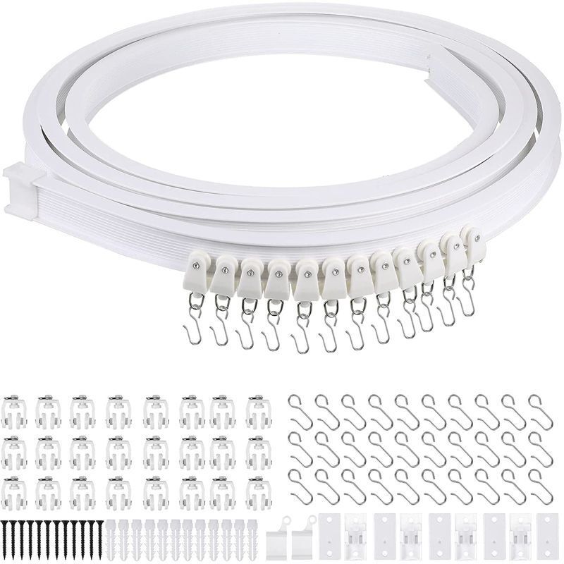 Cross-border wholesale 5 m alloy plastic track hook set curtain rail accessories bendable slide rail Cross-border wholesale 5 m alloy plastic track hook set curtain rail accessories bendable slide rail