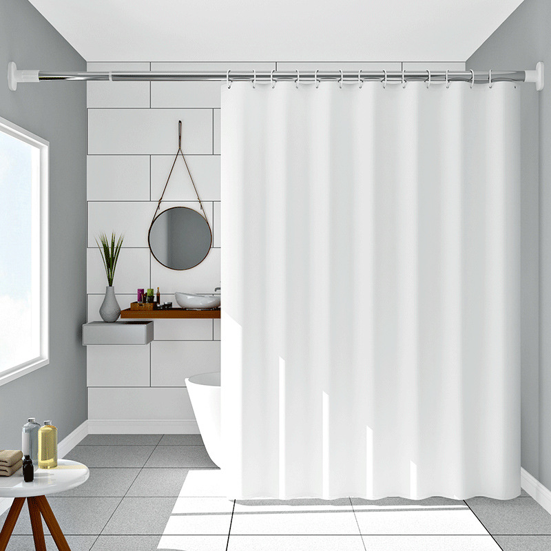 Mini cortina de baño fresca y gruesa sin perforación, cortina de baño, cortina de baño impermeable a prueba de moho, cortina de puerta de baño