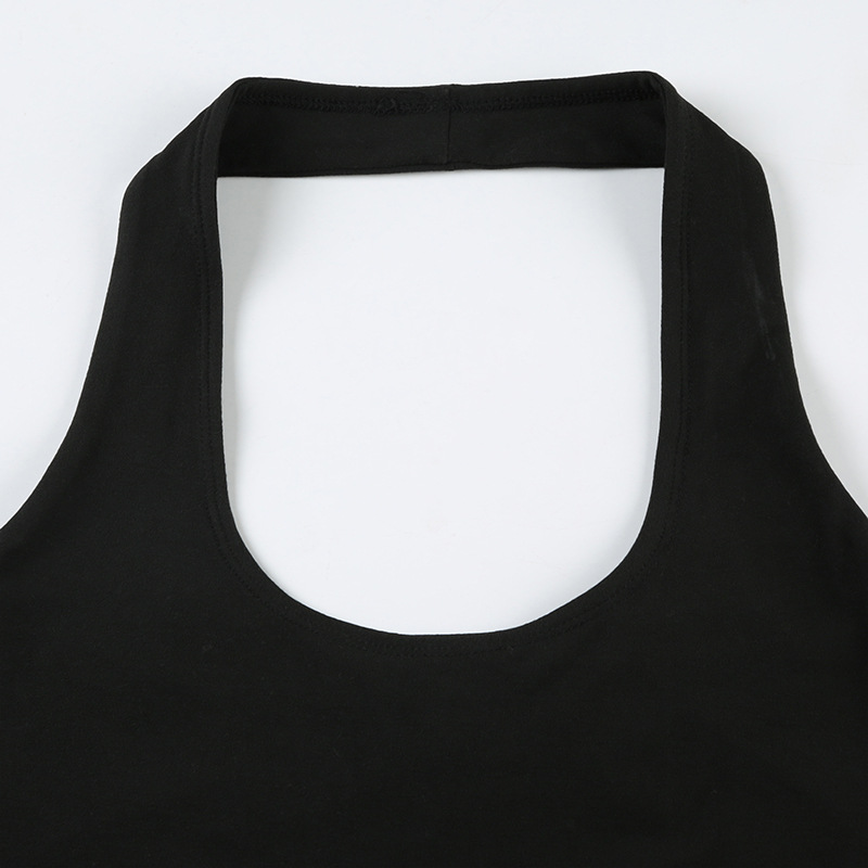 Summer Street Sports Fitness Halter Jumpsuit Solid Color Tight Sexy Casual Sleeveless Jumpsuit Shorts