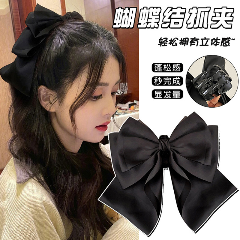 338 атласная заколка для хвоста с бантиком