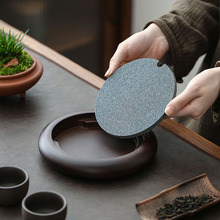 禅意日式茶盘小型家用储水简易干泡台茶具氧化铝吸水壶承壶托