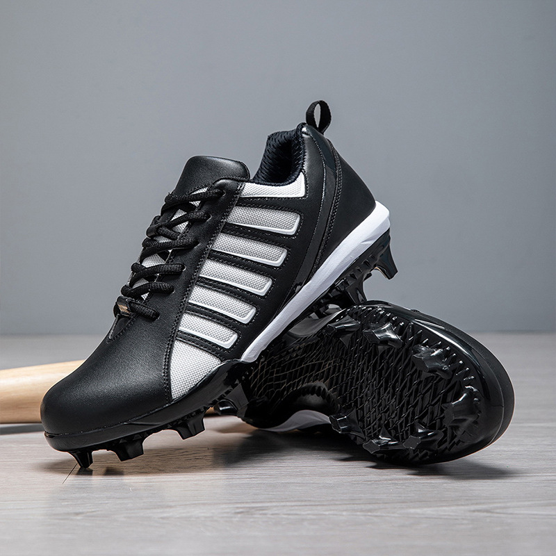 Custom-printed cross-border American-style baseball shoes with hard rubber spikes, training and competition shoes for youth, factory wholesale