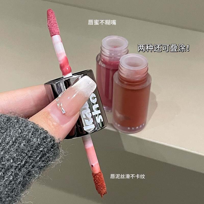 kakashow シルクミスト双頭リップ釉薬ベルベットマット水光沢ガラスミラーリップ美白口紅リップ釉薬|undefined