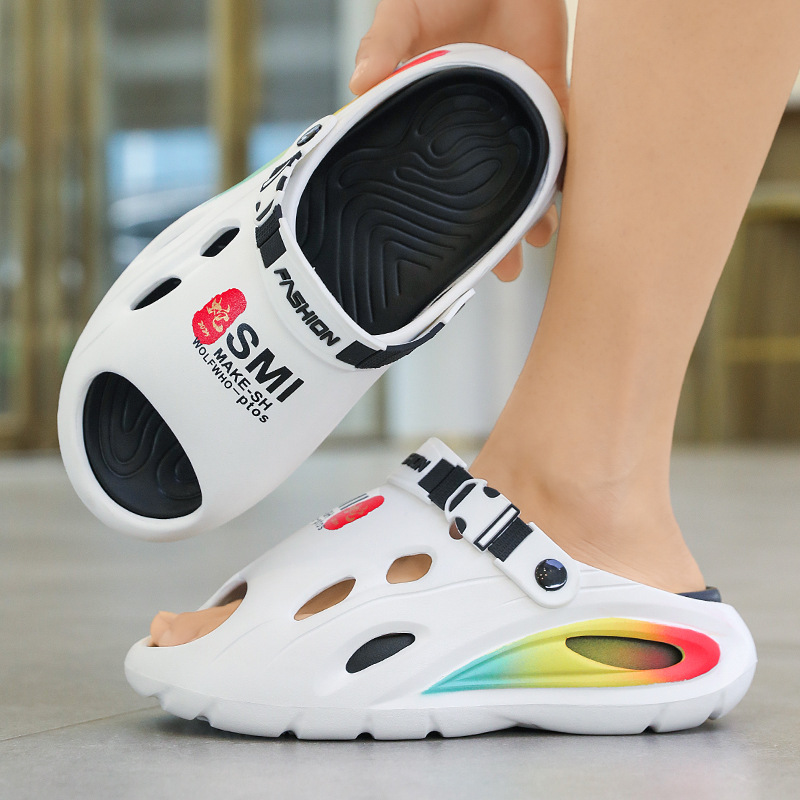 Zapatillas transfronterizas baño de verano para hombre ocio conducción de gran tamaño doble plataforma antideslizante playa sandalias deportivas al aire libre