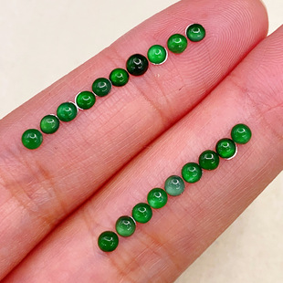 Natural A-Grade Yang Green Jadeite 3mm Ring Surface Handmade Jade DIY Beading Material Accessories Wholesale