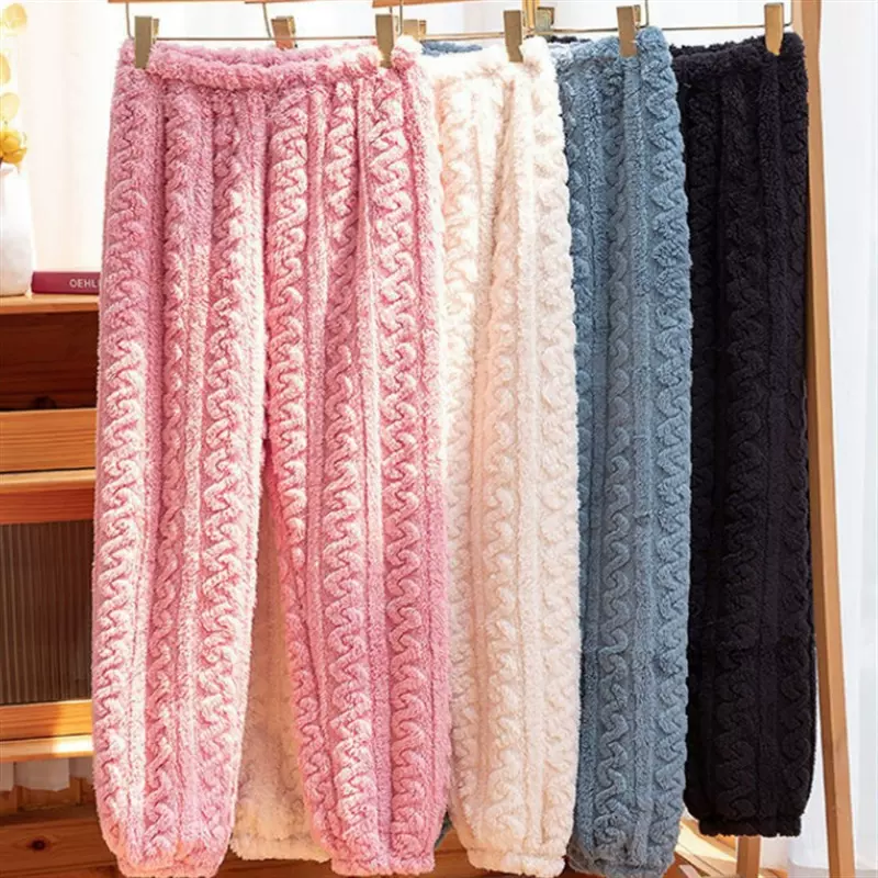 2024新款童装男女童休闲长裤秋冬暖暖裤儿童加绒加厚家居保暖长裤