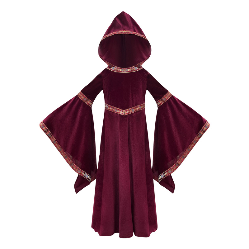 2025 Halloween Family Costume Performance Costume Party Performance Costume Adult European Medieval Burgundy Vampire