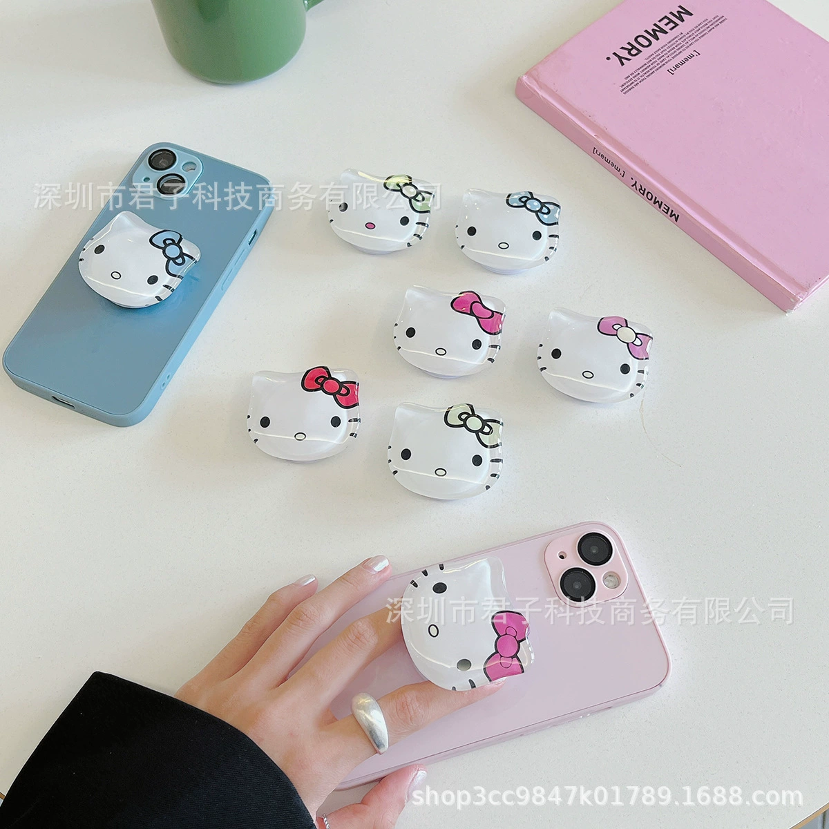 Магнитный всасывающий magsafe милый kitty Cat чехол держатель для телефона мультяшный подушка безопасности круглый телескопический подставка для женщины