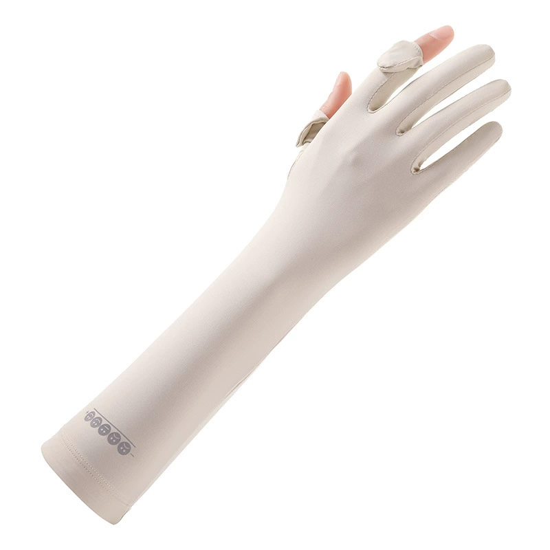 Summer silk non-slip electric car, gloves, long set, sun protection, UV protection, mid-length