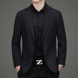男士西装秋冬新款潮流休闲外套中年商务时尚高端单件西服上衣男装