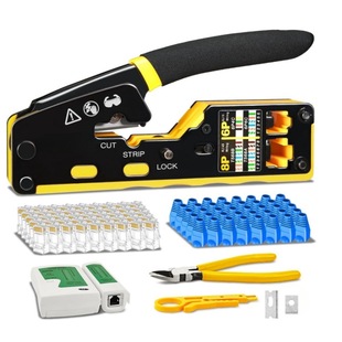 Cross-border multifunctional 8P6PRJ45 through-hole wire clamp telecommunications test tool suit network tool manual pliers