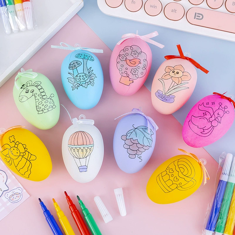 Набор пасхальных яиц с героями мультфильмов, детский набор «сделай сам», акварель, ручная роспись, раскраска, граффити, креативное пасхальное яйцо ручной работы, маленький подарок для детского сада