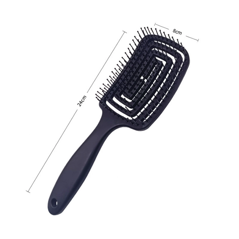Paddle Hair Brush, fluffy high crown design, air-cushion vent, long-hair detangler, 25 cm