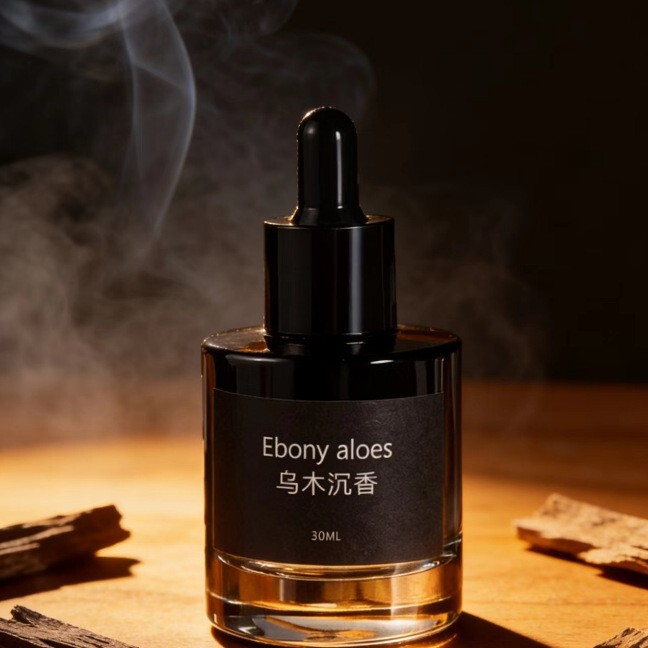 Ebony Agarwood Flameless Aromatherapy Essential Oil Smoke Gray Glass Bottle 30ml Long-Lasting Diffuser Hotel Essential Oil Home Fragrance