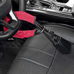 自動車ハンドルロック安全帯カードロック自動車ロック黒色伸縮可能鋼ケーブルロック鋼線ロープロッククロスボーダー