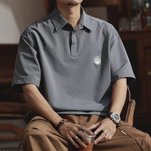 短袖POLO衫男士夏季新款宽松潮牌百搭户外休闲速干翻领衬衫T恤男