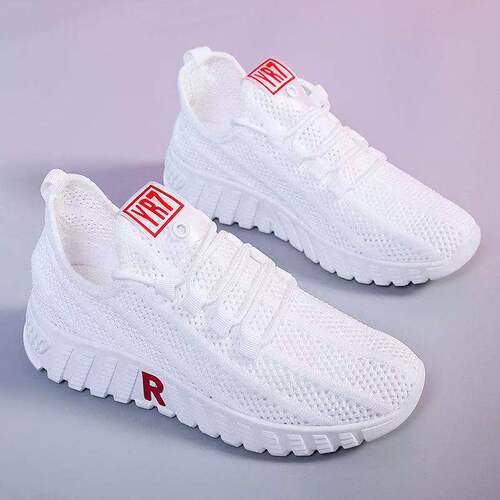 Spring and summer women's sports breathable mesh casual sports shoes thick-soled walking shoes soft-soled comfortable lace-up old Beijing cloth shoes