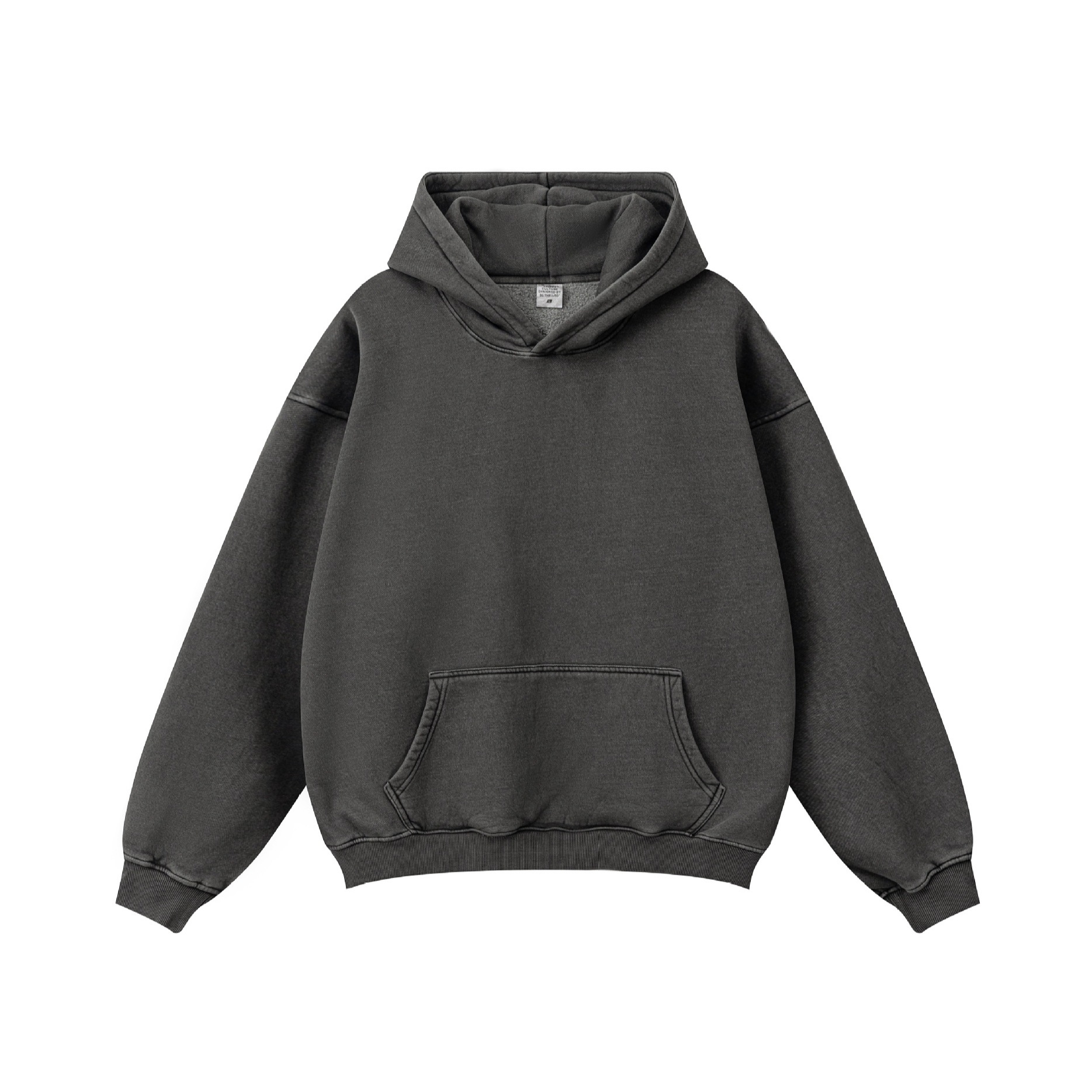 Men's Clothing high street trend heavy washed loose washed plus velvet hoodie oversize sweater hoodies_voghion.com