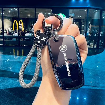ix3 buckle 330 new, Car key bag - type-a-gradient-gray-key-cover-bear-ring-braided-rope