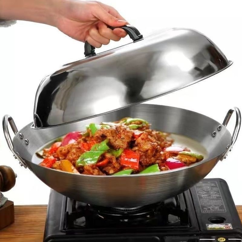Tapa de Acero Inoxidable para Wok Arqueada Elevada Engrosada