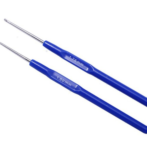 Bulk Blue-handled Lace Crochet Hook Set DIY Handmade Crochet Small Hook Fine Yarn Needle