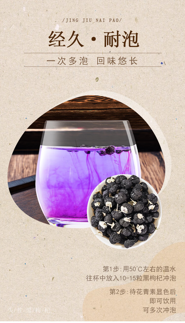 Black Goji Berry Gift Box 150g Premium Large Fruit Qinghai Qaidam Dried Wolfberry specifications