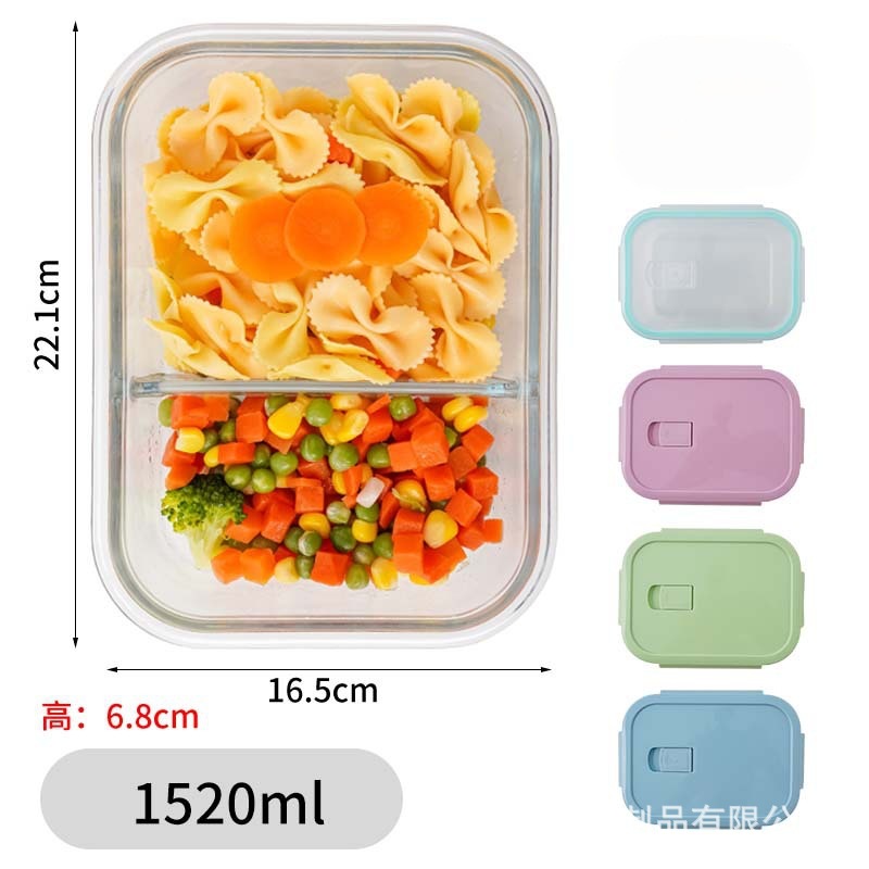 Recipiente para conservar alimentos, tazón de vidrio de borosilicato de alta calidad, recipiente hermético para refrigerador, frasco sellado, apto para horno y microondas, lonchera de gran venta