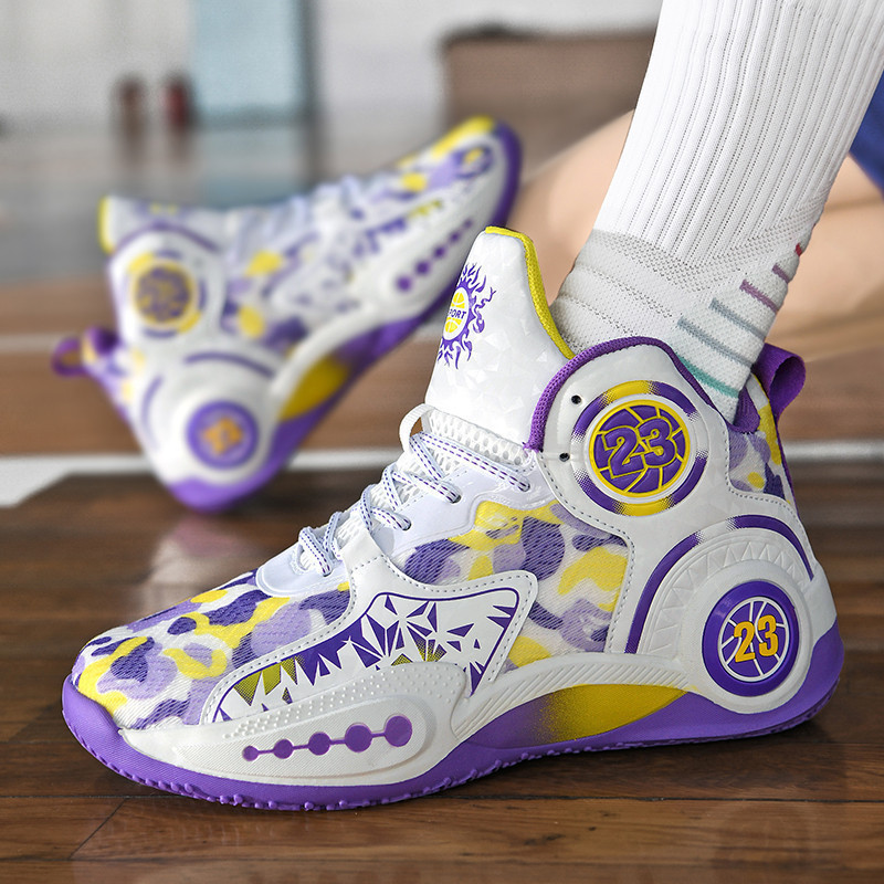 Cross-Border No. 23 Colorful Basketball Shoes Men's High-Top Men's Breathable Sports Shoes Middle School Students Actual Sneakers Jinjiang Shoes