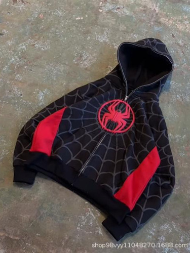 Marvel Gothic Dark Spider Full Zip Hooded Sweatshirt for Men and Women Loose Fit 3D Trendy Brand Sweatshirt Jacket