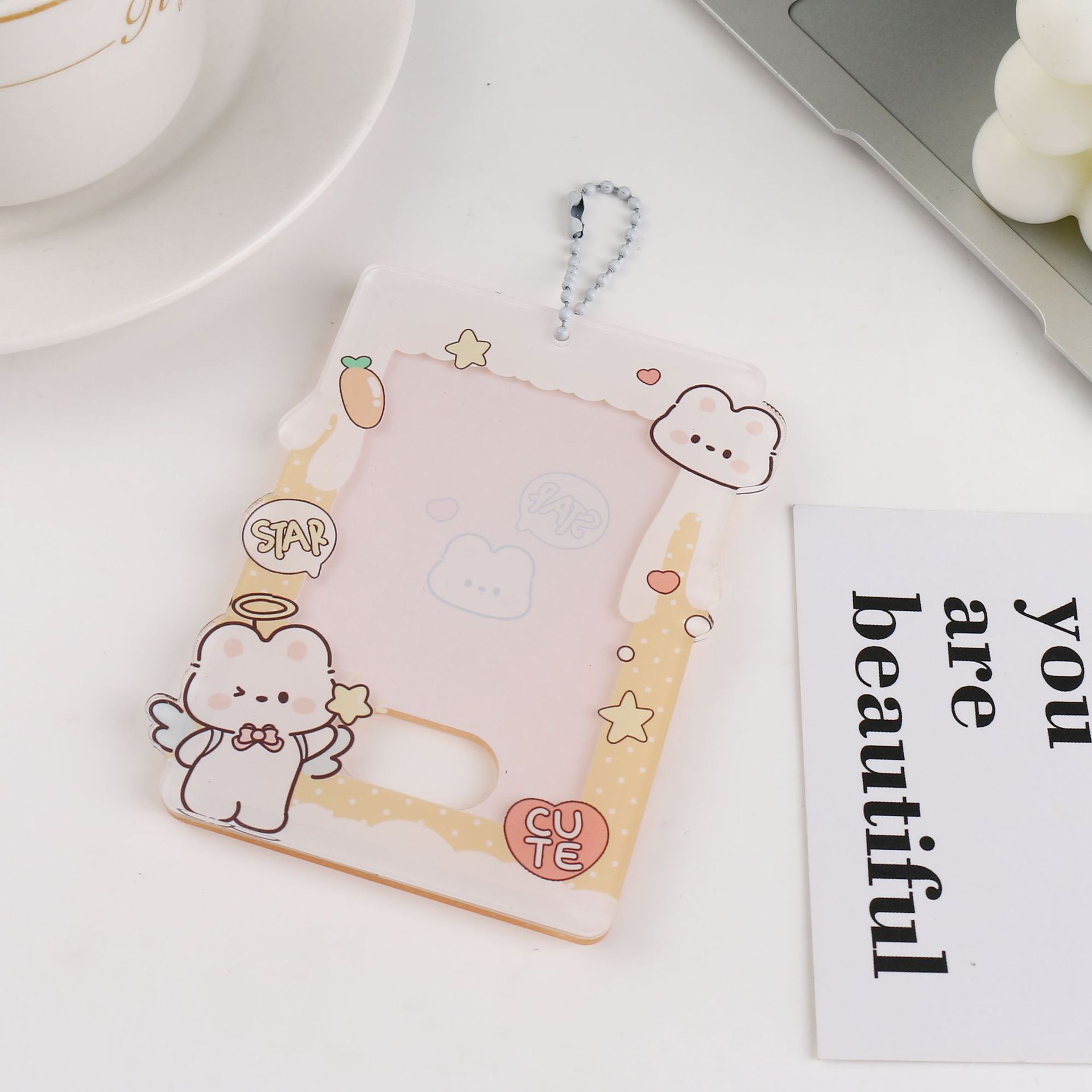 Original cachorro teléfono móvil de dibujos animados Tarjeta de acrílico titular de la tarjeta Tarjeta de ladrillo Goo Tarjeta De pie titular de la tarjeta de escritorio tarjeta pequeña cubierta protectora