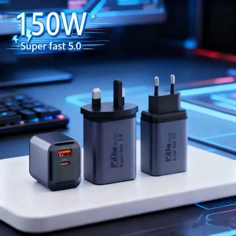 150W Travel Charger Pd+Qc3.0 Dual-Port USB Charging Head Full Protocol Super Fast Charging Head Small Household Appliance Charger 150W Travel Charger Pd+Qc3.0 Dual-Port USB Charging Head Full Protocol Super Fast Charging Head Small Household Appliance Charger