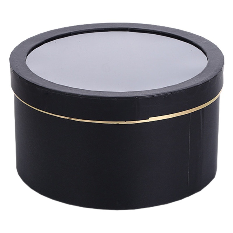 Caja de Regalo Redonda de Cristal para Flores, Caja Vacía para Frutas, Floristería, Ventana Transparente, Caja de Embalaje para Ramos de Boda con Asa