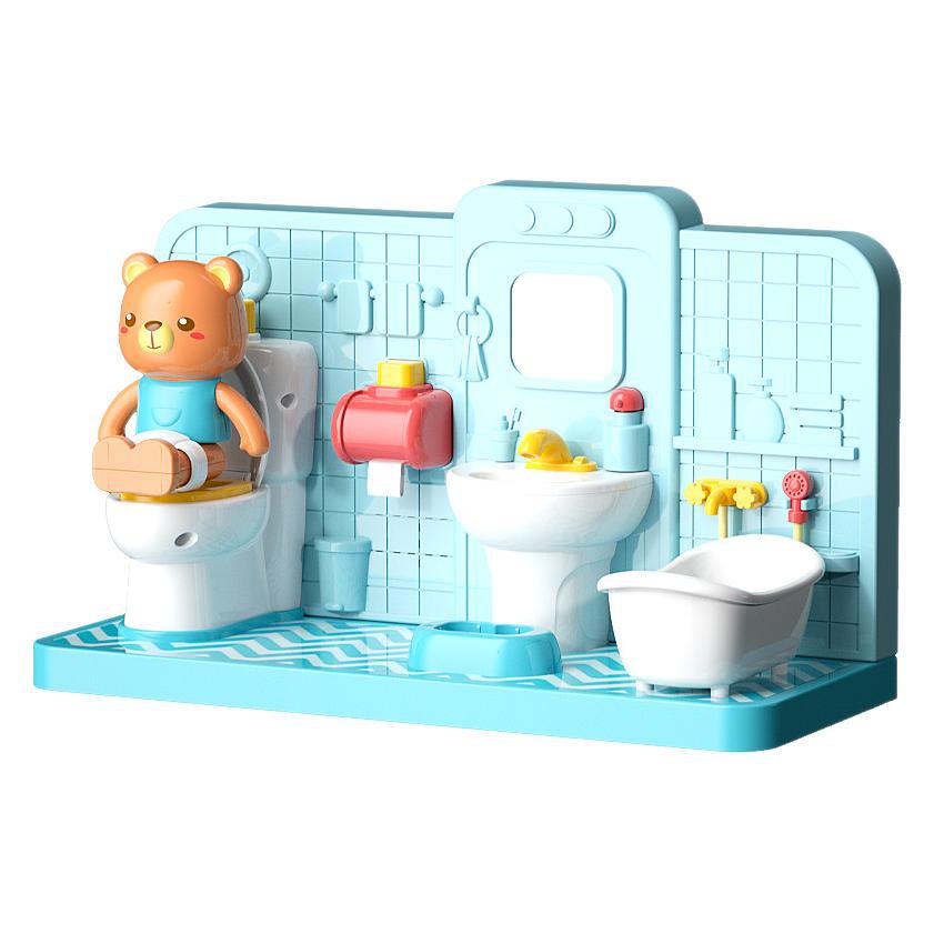 (2개) 사랑스러운 곰 음성 화장실 프로세스 가이드 재미있는 음향 효과 재미있는 삶 조기 교육 깨달음 어린이 교육 과학 및 교육 장난감