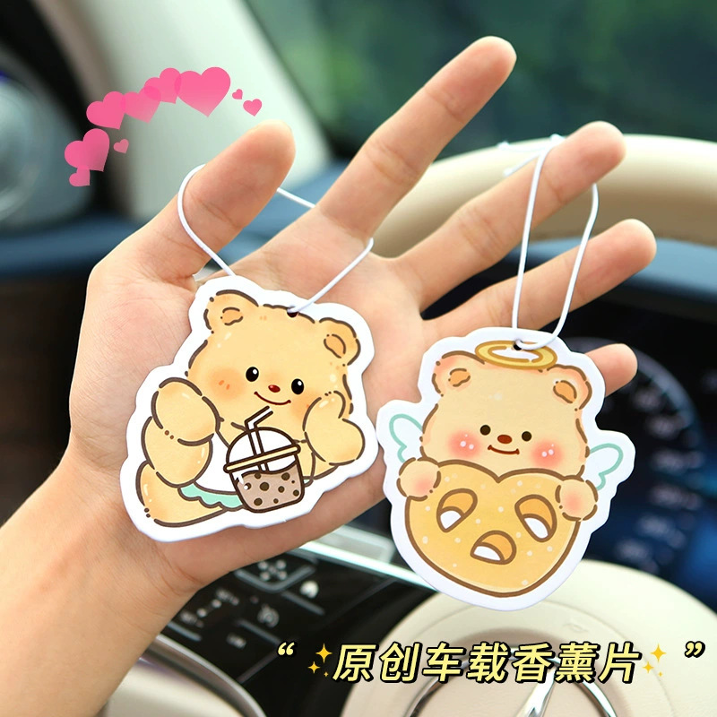 Butter Bear Car Perfume Film Car Rearview Mirror Cute Decoration Home Car Odor Removal Aromatherapy Card