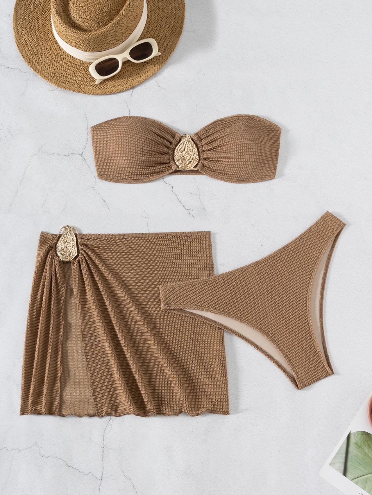 Women's Elegant Sexy Streetwear Solid Color 3 Pieces Set Bikinis Swimwear display picture 2