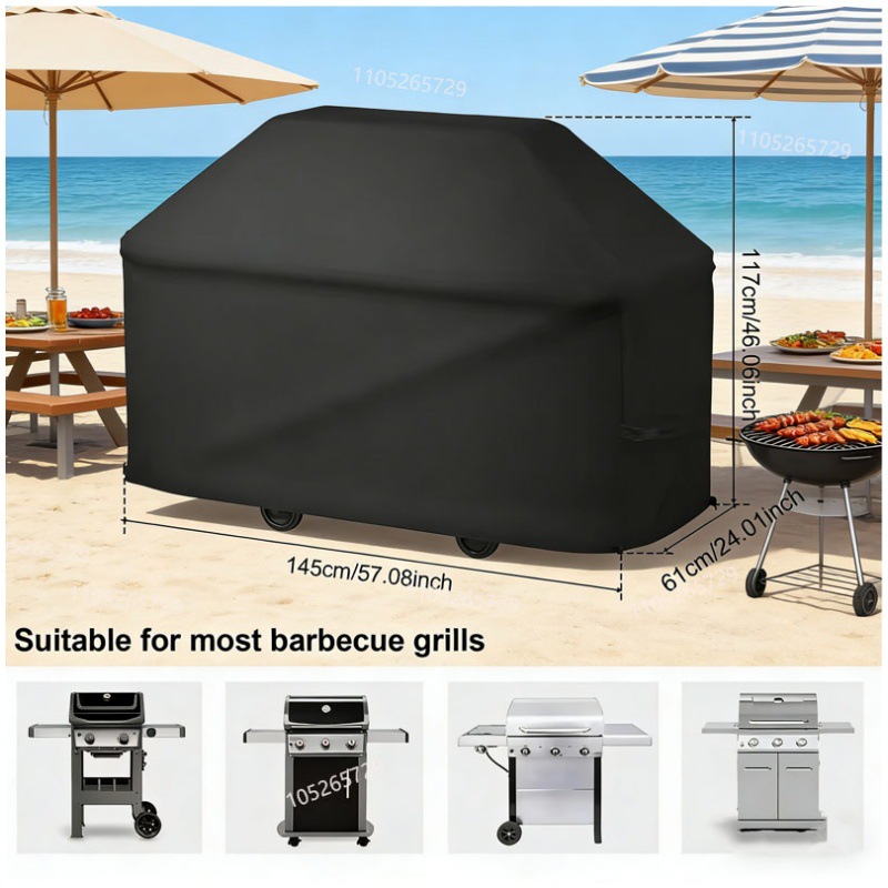 Cross-border exclusive supply for Amazon's best-selling barbecue grill cover, dustproof, rainproof, sunproof, 420D silver-coated Oxford fabric, direct from the manufacturer