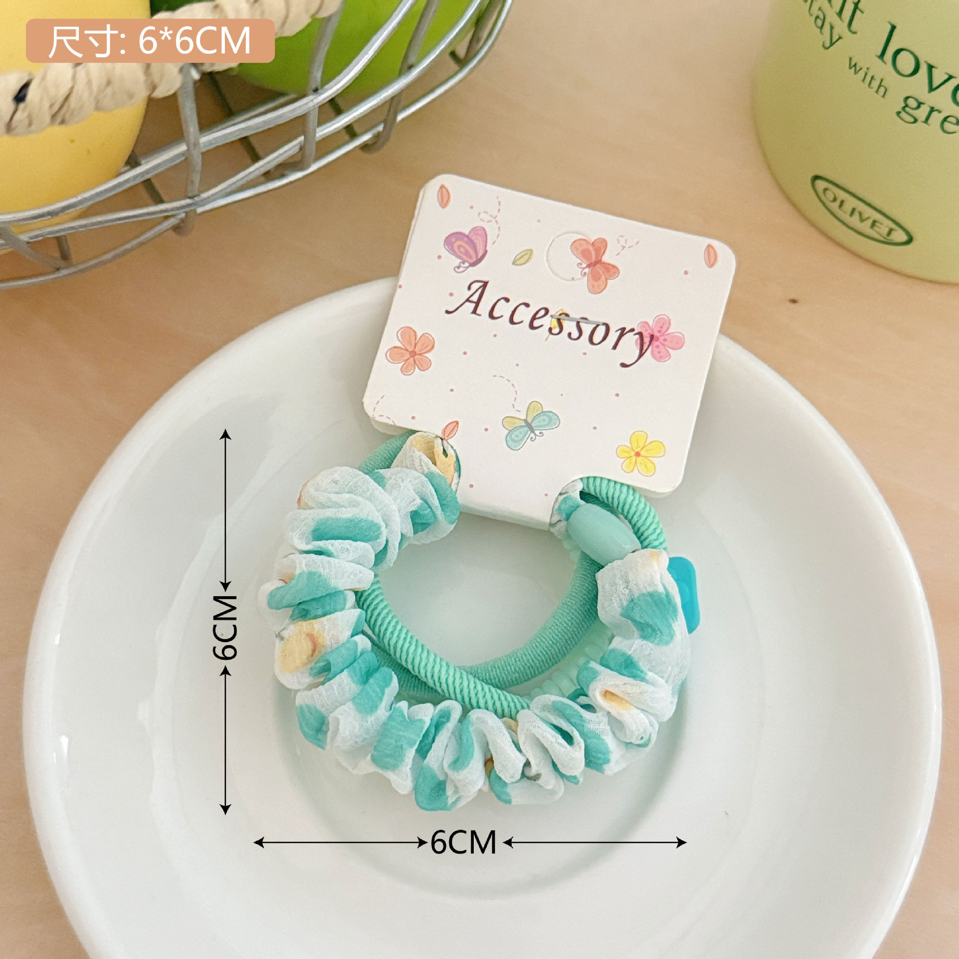 Primavera sensación de flor triturada intestino delgado anillo de cabello conjunto de inins corazón de la chica de viento lindo atar cabello de cabeza de cabello de cabello de cabello retro universal