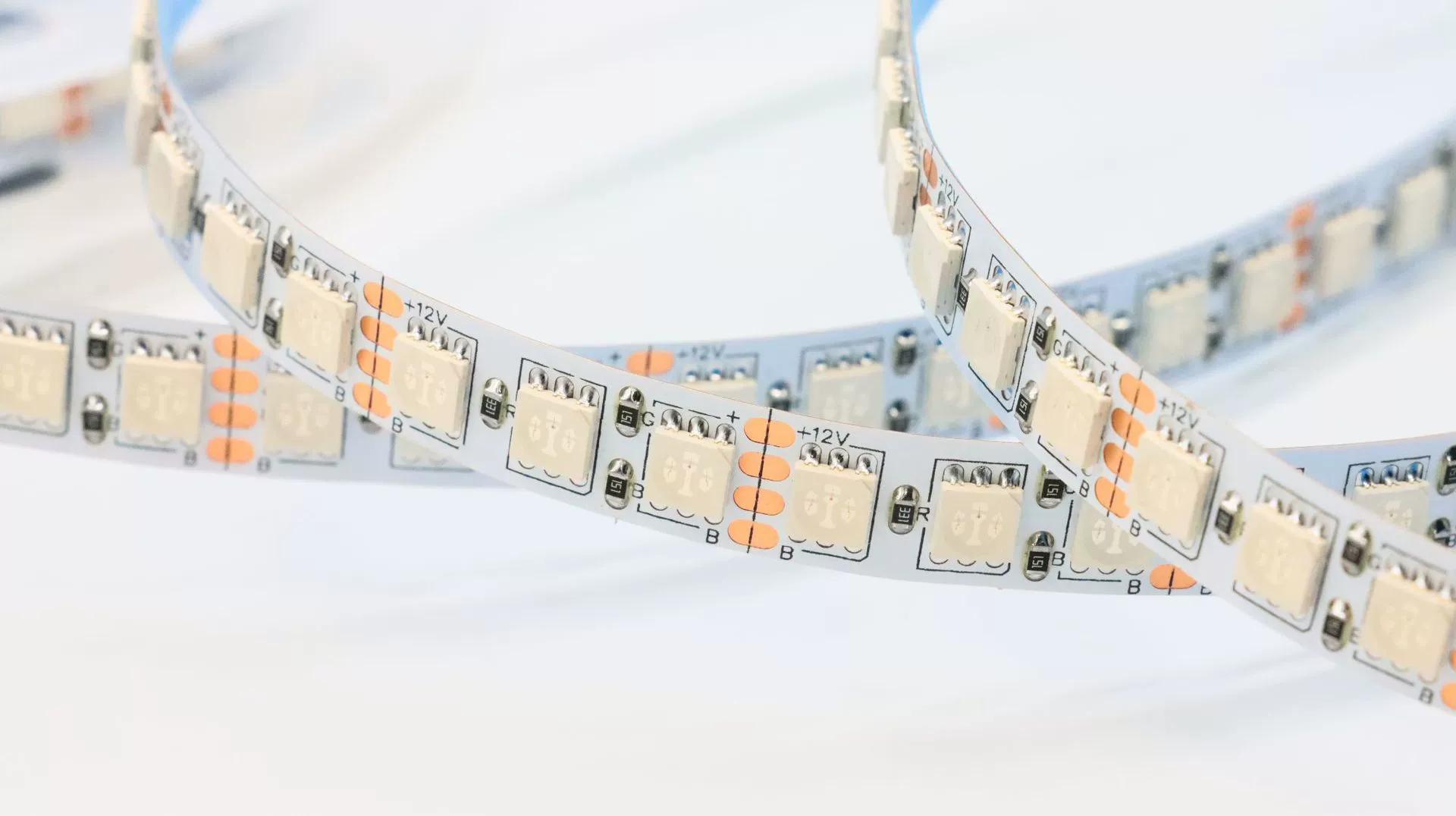Неоновая светодиодная лента 5050 RGB, 24 В, 8 мм, плотные варианты до 120 LED/м, рулон 5 м