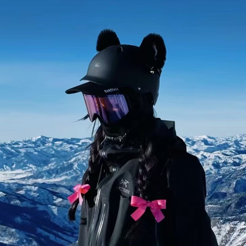 Ski Helmet Decoration Cartoon Plush Rabbit Ear Stickers Motorcycle Helmet Accessories