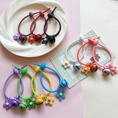スポット卸売ベルフラワーアクセサリーキーホルダーキャンディーカラーシリコンケーブルタイリングdiyジュエリーアクセサリー