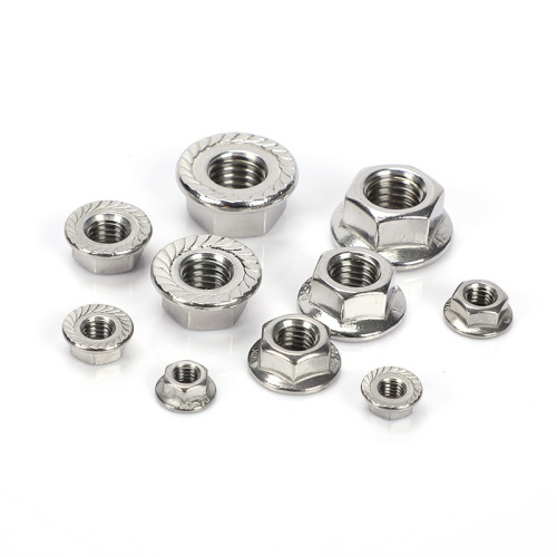 Factory direct sales 304 stainless steel external hexagonal flange nut with tooth pad screw cap M3-M20