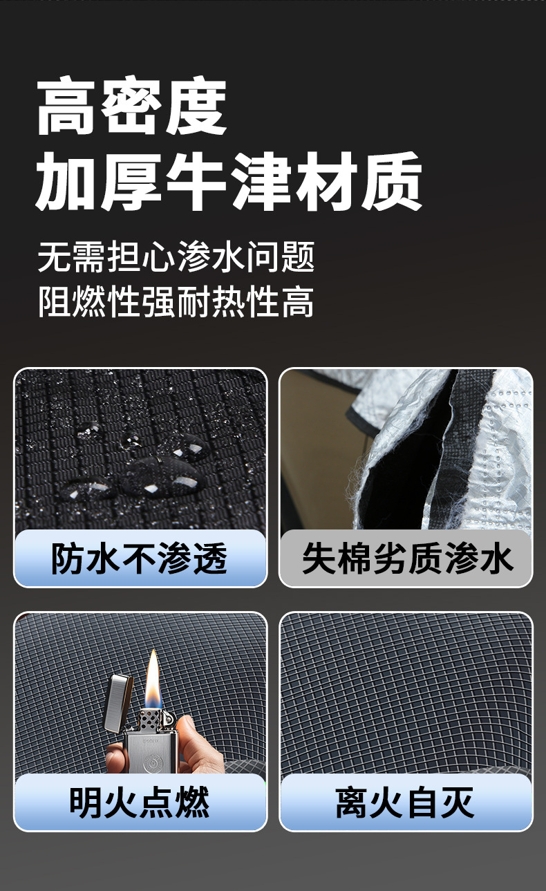 Oxford Cloth Car Cover, Sun Protection, Rain Protection, Heat Protection, Anti-Hail Protection, Thickeneded Universal Polyester Taffeta Full Cover Car Snow Cover