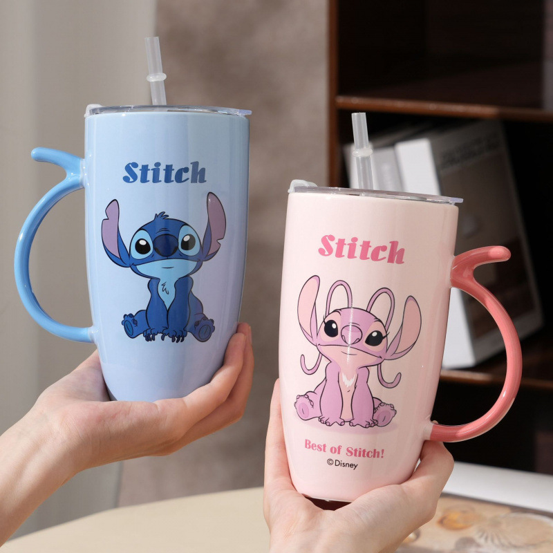 2025 nuevo estilo de taza de taza de taza de taza de café de oficina con cubierta de paja de cumpleaños