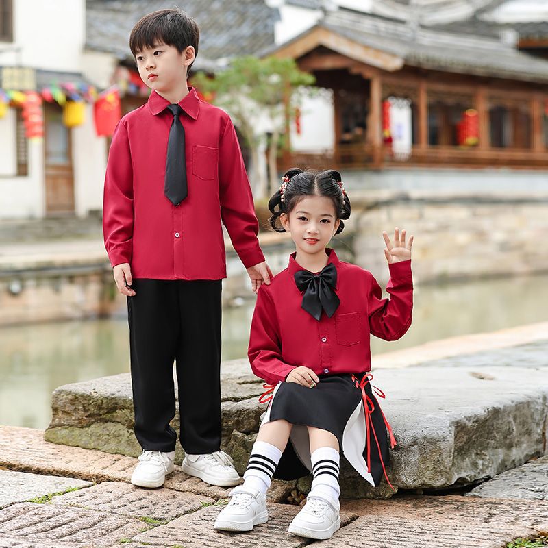 六一儿童幼儿园中国风园服表演合唱中小学生运动会诗歌朗诵演出服