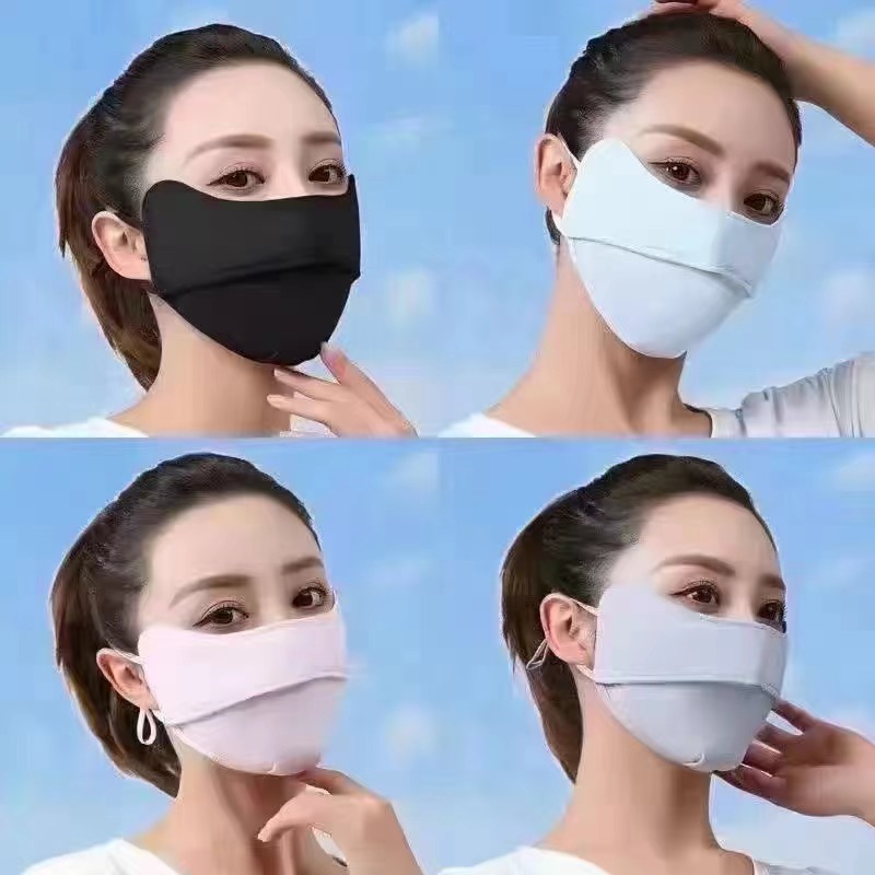 Sunscreen Breathable Ice Silk Mask Women's Anti-UV Sunshade Mask Outdoor Riding Face Protection Eye Corner Dust-proof Face Mask