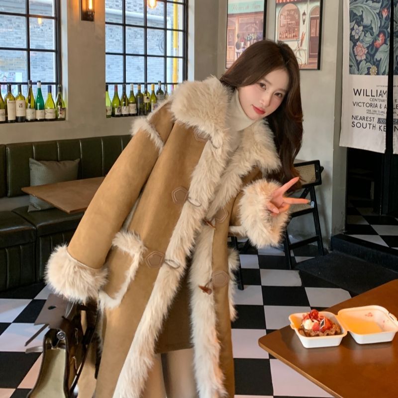 Winter Fur One-Piece Faux Fox Fur Coat For Women, Long Loose, Fluffy And Thickened Fur Coat_voghion.com
